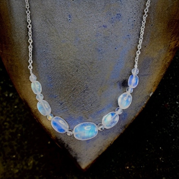 Hand Made Rainbow Moonstone Necklace - Picture 4 of 11